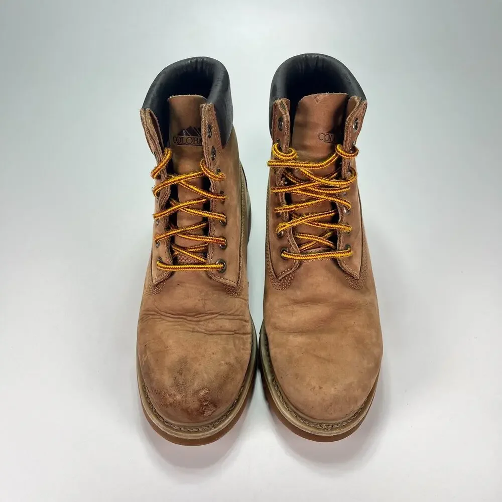 Colorado Light Brown Leather Durable Construction Safety Work Boots Men's Sz 9.5 - Picture 3 of 10